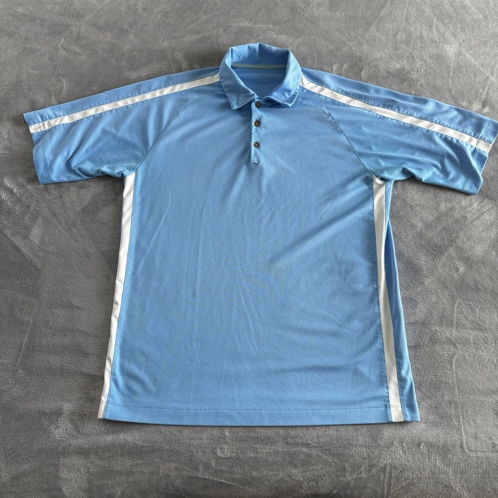 Nike Golf Polo Shirt Mens‎ Blue White Short Sleeve Performance Athletic Size M
